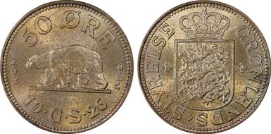 1926 HCN GJ 50 Ore KM-7 MS65