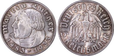 1933-F 5 Mk Luther J-353 MS65+