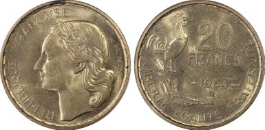 1954-B 20 Fr Gad-865 F-402 MS65