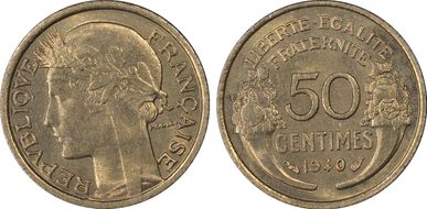 1940 50C Gad-423 F-192 MS66