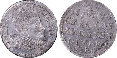 1594 3 Gr Riga MS62