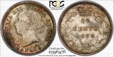 1870 10C Narrow 0 MS65