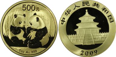 2009 500 Yn Panda Gold PAN-498A MS69