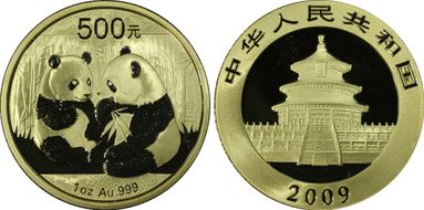 2009 500 Yn Panda Gold PAN-498A MS69