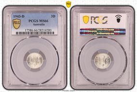 1943-D 3D KM-37  Ag MS66