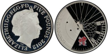 2012 £5 S-4925 London Paralympic Ag Piedfort PR68DCAM