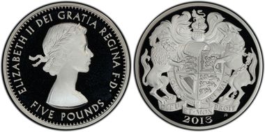 2013 £5 S-L28 First Portrait Ag Pft PR69DCAM