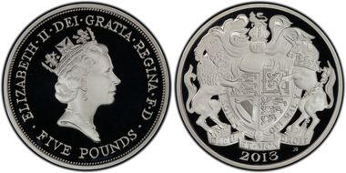 2013 £5 S-L30 Third Portrait Ag Pft PR69DCAM