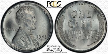 1943-S 1C MS68