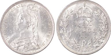 1887 6D S-3929 Value Rev MS63