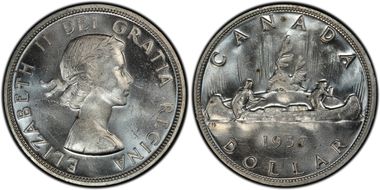 1957 S$1 One Waterline MS63