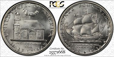 1936 50C Delaware MS66