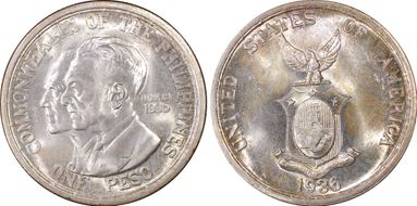 1936-M Peso Murphy-Quezon MS65