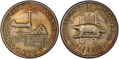 1936 50C Wisconsin MS67+