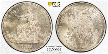 1875-CC T$1 MS62