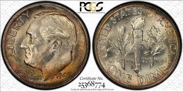 1948-S 10C MS66