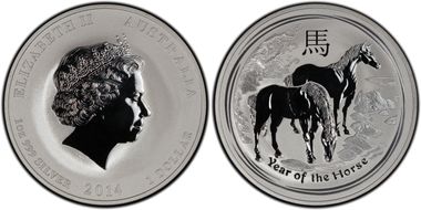 2014-P $1 Year of the Horse Ag MS69