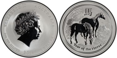 2014-P $1 Year of the Horse Ag MS69