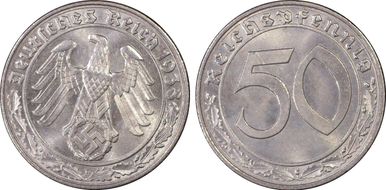 1938-F 50 Pfg J-365 MS65