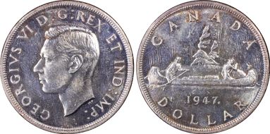 1947 S$1 Maple Leaf MS62