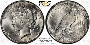 1928 $1 MS62