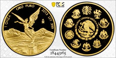 2013-Mo Onza Libertad Au PR70DCAM