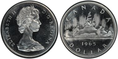 1965 S$1 Type 2 Sm Beads, Bl 5 Ag PL66