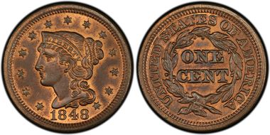 1848 1C Newcomb 31 MS65RB