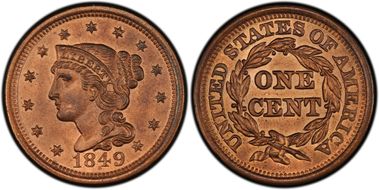 1849 1C N-22 MS65RB