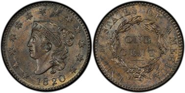 1820 1C N-13, Large Date MS64BN