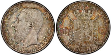 1886 50C KM-27 DER BELGEN MS66