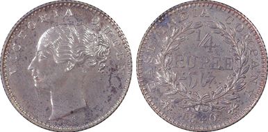 1840.(B) 1/4 Rup SW-2.45 var PR Restrike PR64