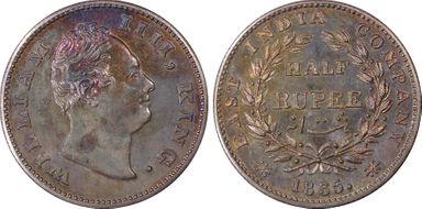 1835.(C) 1/2 Rup SW-1.59 Restrike PR65