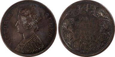 1876-C Rupee SW-5.19a Mule Restrike PR64