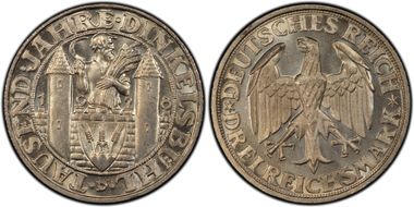 1928-D 3 Mk Dinkelsbuhl J-334 MS66