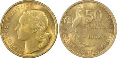 1952 50 Fr Gad-880 F-425 MS65