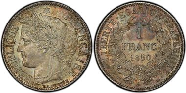 1850-A 1 Fr Gad-457 MS65