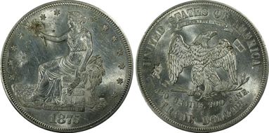 1875-S T$1 Chopmarked MS63