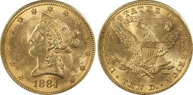 1884 $10 MS62