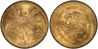 1981-Mo 1/4 oz Libertad Au MS66