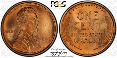 1909 VDB 1C MS67+ RD