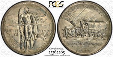 1938 50C Oregon MS67+