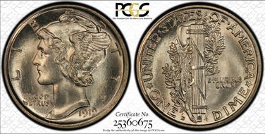 1919-D 10C MS64