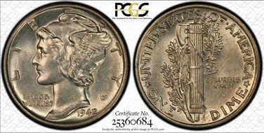 1942/1 10C AU58
