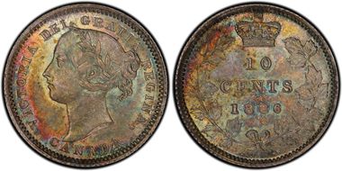 1886 10C Small 6 MS65