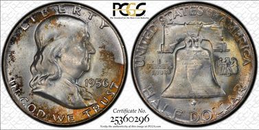 1956 50C Obv Die Clash FS 402 MS66+ FBL