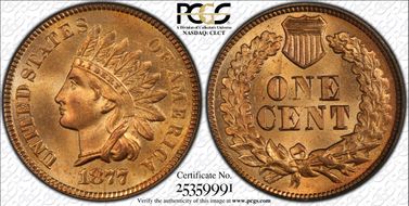 1877 1C MS66RD