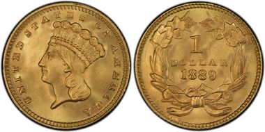 1889 G$1 MS67+