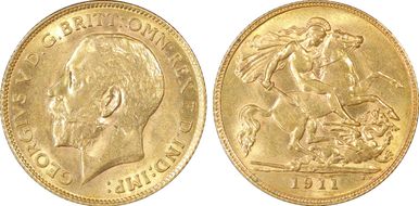 1911-P 1/2 Sov S-4008 MS62