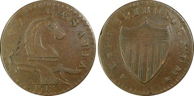 1787 NJ 1/2P Serpent Head VF35BN